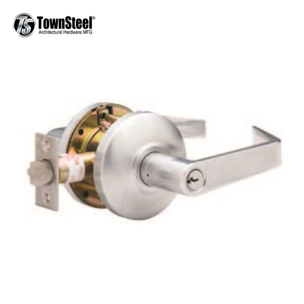 TownSteel - CSRC-86-S - Commercial Lever Set Handle - Clutch Lever Set - 2-3 4  Backset - Satin Chrome - Storeroom - Grade 2 Cheap - Image 2