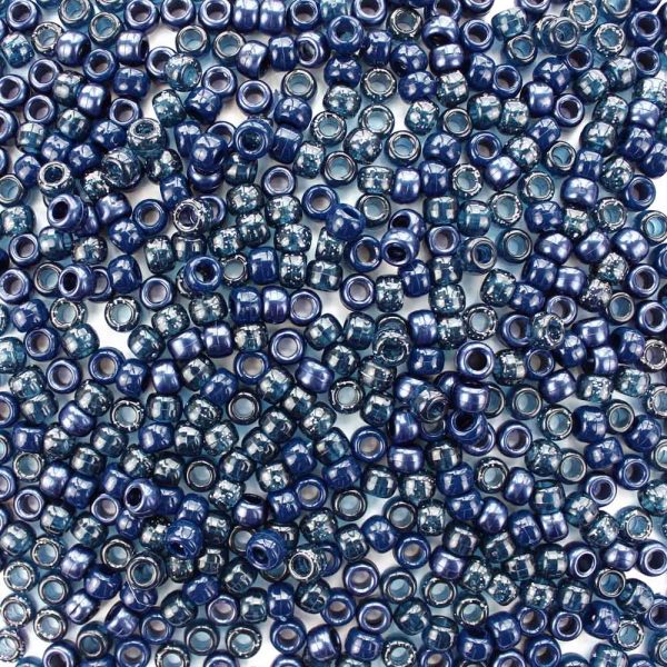 Montana Navy Blue Mix Plastic Pony Beads 6 x 9mm, 500 beads on Sale - Image 2