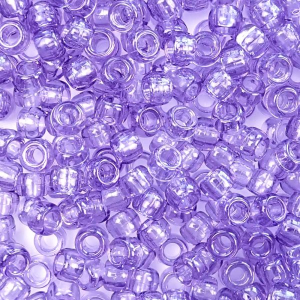 Medium Amethyst Purple Transparent Plastic Pony Beads 6 x 9mm, 500 beads Online Hot Sale