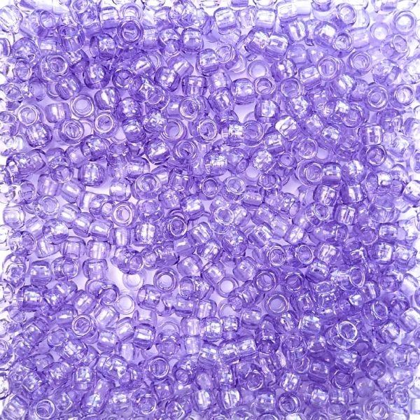 Medium Amethyst Purple Transparent Plastic Pony Beads 6 x 9mm, 500 beads Online Hot Sale - Image 2