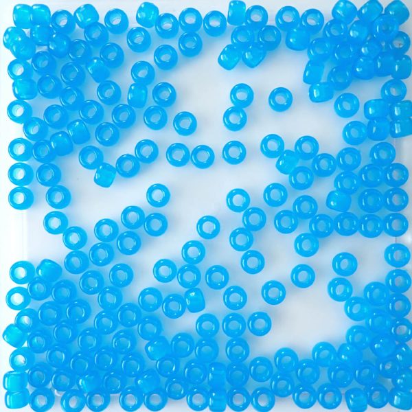 Cloudy Blue Translucent Plastic Pony Beads 6 x 9mm, 500 beads Online now - Image 2