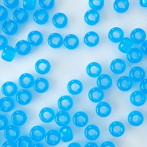 Cloudy Blue Translucent Plastic Pony Beads 6 x 9mm, 500 beads Online now