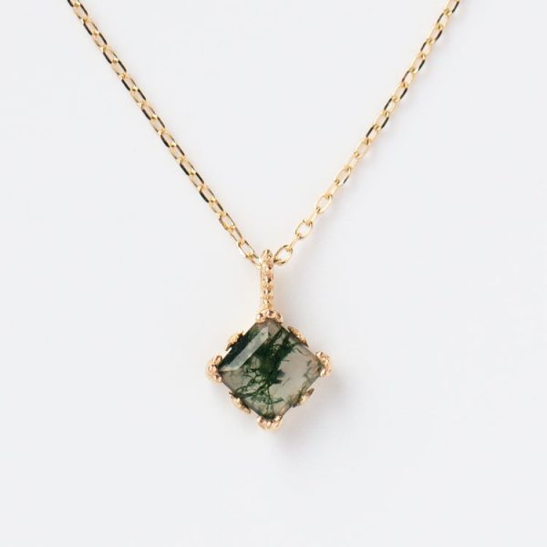 Solid Gold Aquatic Agate Necklace for Grounding For Discount
