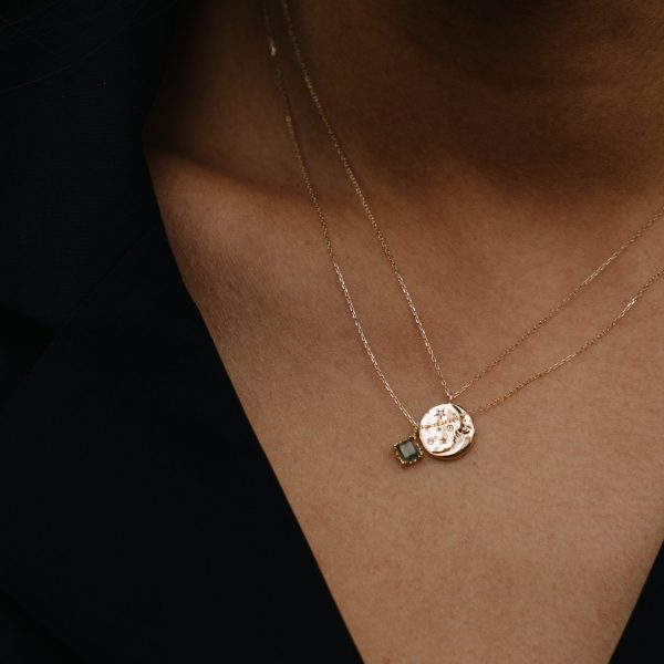 Solid Gold Aquatic Agate Necklace for Grounding For Discount - Image 2
