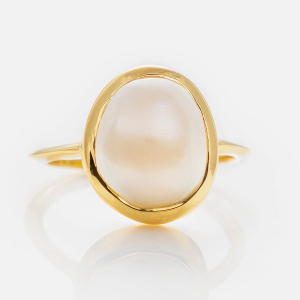 Simple Semi Precious Pearl Ring Sale