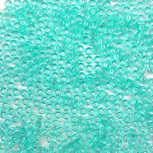 Light Aqua Transparent Plastic Mini Pony Beads 4 x 7mm, 1000 beads Discount