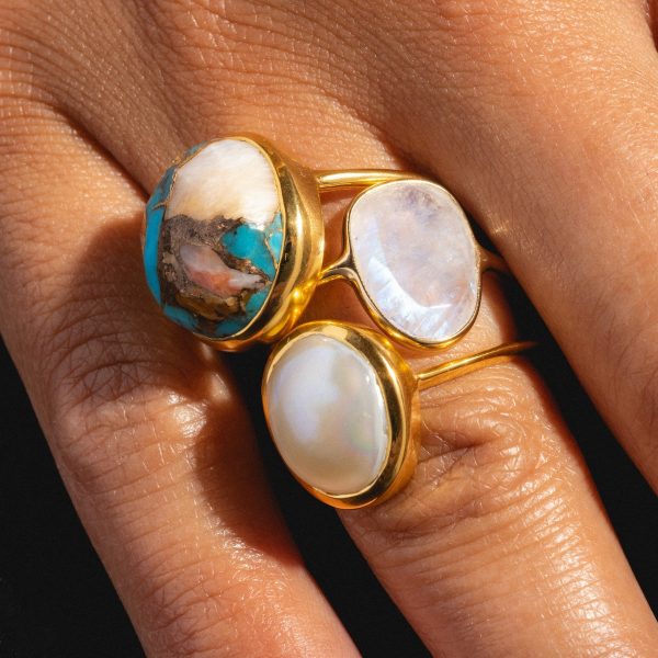 Simple Semi Precious Pearl Ring Sale - Image 4
