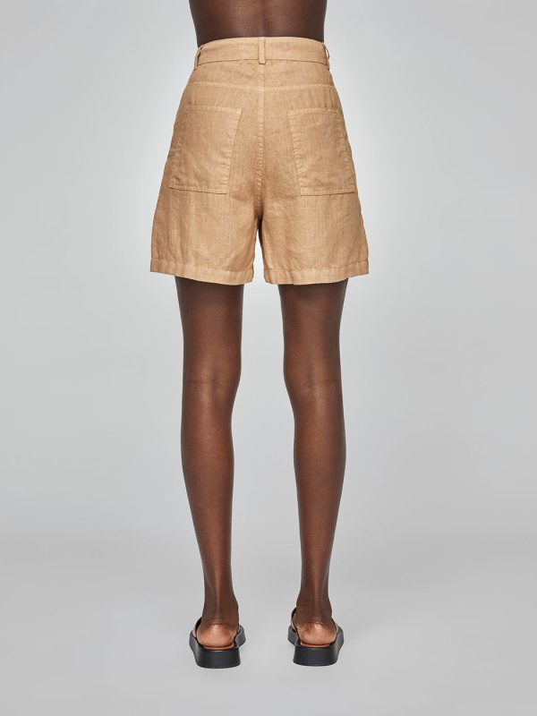 Linen High Waisted Short - Italian Clay Online - Image 5